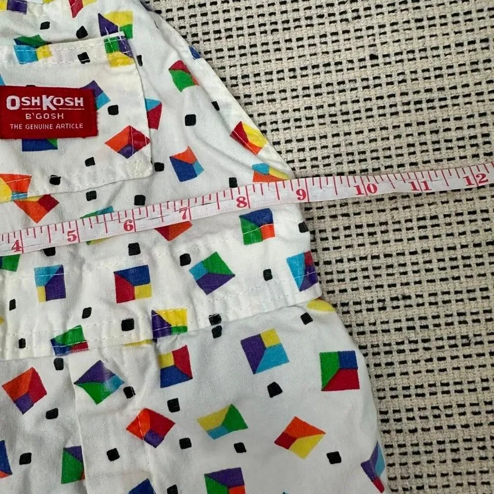 Vintage 90’s Oshkosh Rare Shortalls Geometric Shapes Kids 3T Overalls